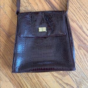 Brown Croc Leather DKNY Purse